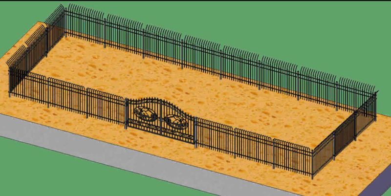 Iron Fence kit ( 150 FT ) with driveway gate - Image 3